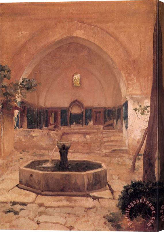 Lord Frederick Leighton Courtyard of a Mosque at Broussa Stretched Canvas Print / Canvas Art