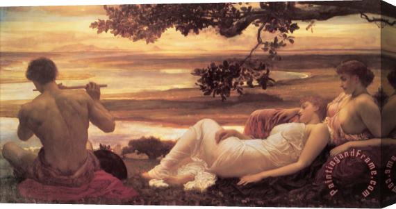 Lord Frederick Leighton Idyll Stretched Canvas Painting / Canvas Art