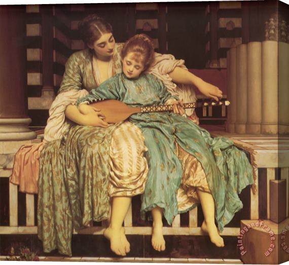 Lord Frederick Leighton Music Lesson Stretched Canvas Painting / Canvas Art