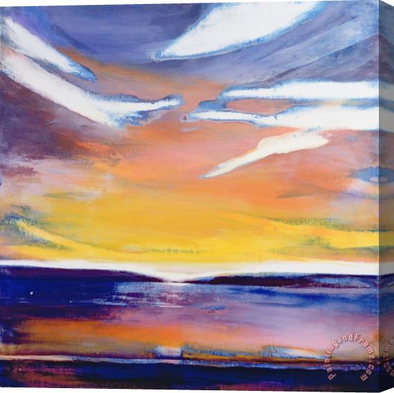 Lou Gibbs Evening Seascape Stretched Canvas Painting / Canvas Art