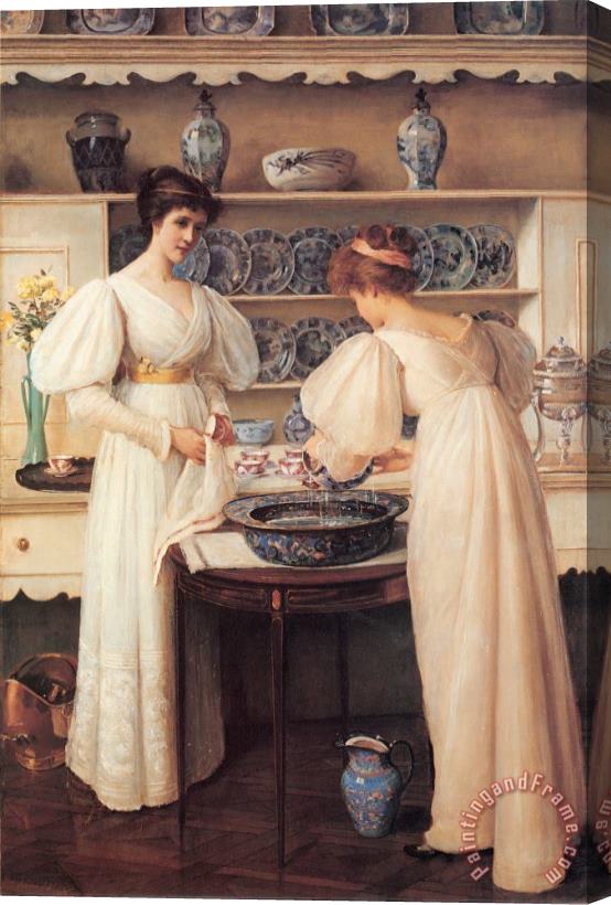 Louise Jopling Blue And White Stretched Canvas Print / Canvas Art
