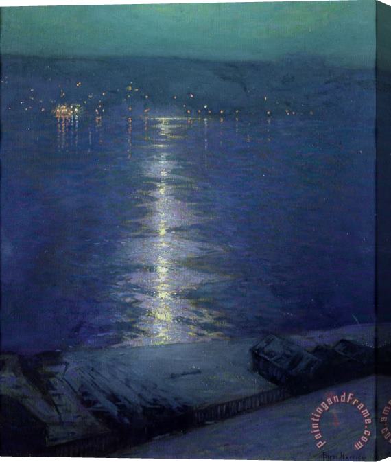 Lowell Birge Harrison Moonlight on the River Stretched Canvas Painting / Canvas Art