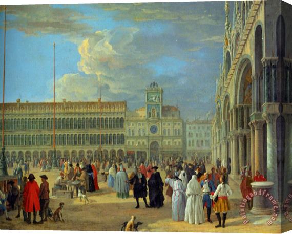 Luca Carlevaris View of Piazza San Marco Stretched Canvas Print / Canvas Art
