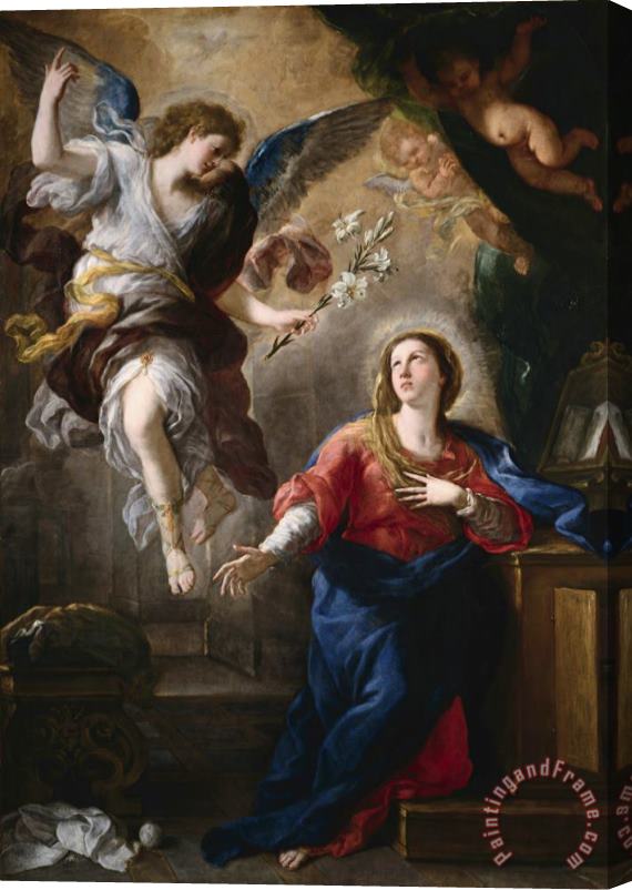 Luca Giordano The Annunciation Stretched Canvas Painting / Canvas Art