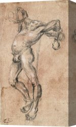 Drawing Canvas Prints - Crucifix Drawing by Lucas Cranach the Elder