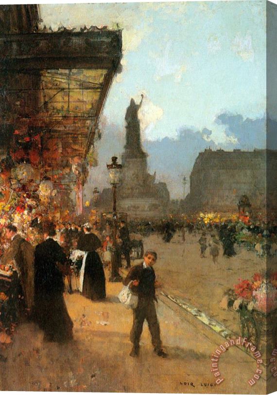 Luigi Loir La Place De La Republique, Paris Stretched Canvas Painting / Canvas Art