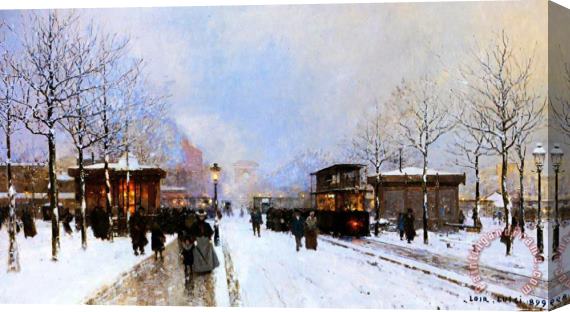 Luigi Loir Paris in Winter Stretched Canvas Painting / Canvas Art