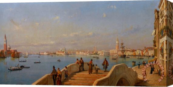Luigi Querena View of The Lagoon Stretched Canvas Print / Canvas Art