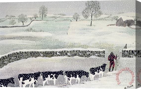 Maggie Rowe Cotswold - Winter Scene Stretched Canvas Painting / Canvas Art