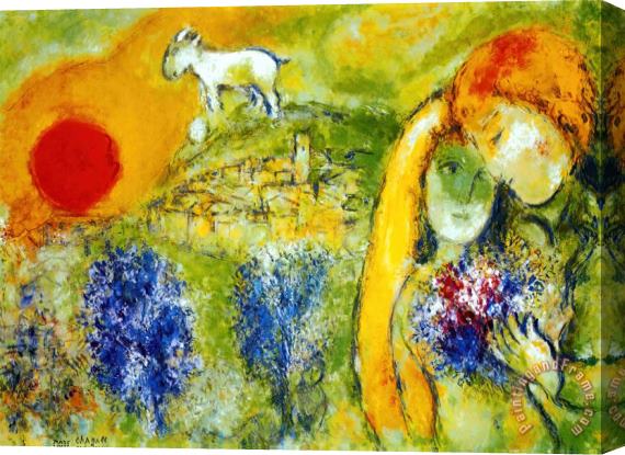 Marc Chagall Amoureux De Vence Stretched Canvas Painting / Canvas Art