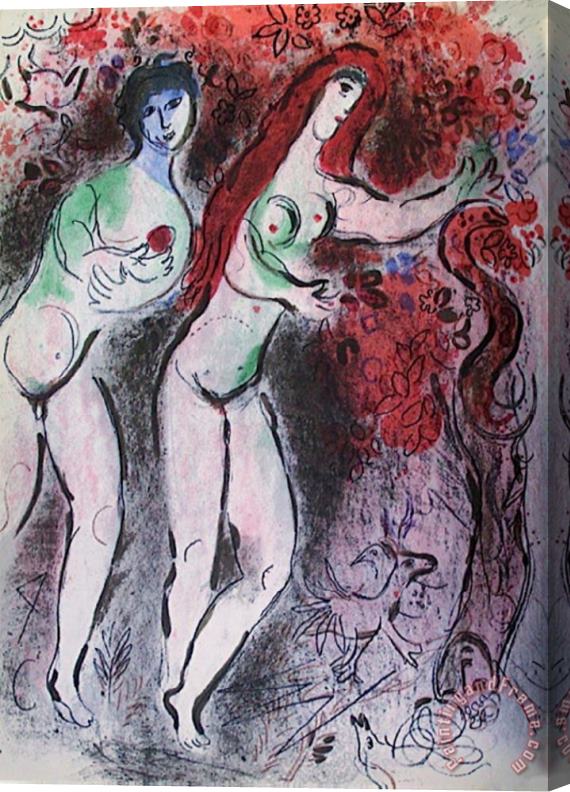 Marc Chagall Bible Adam Et Eve Et Le Fruit Defendu Stretched Canvas Print / Canvas Art
