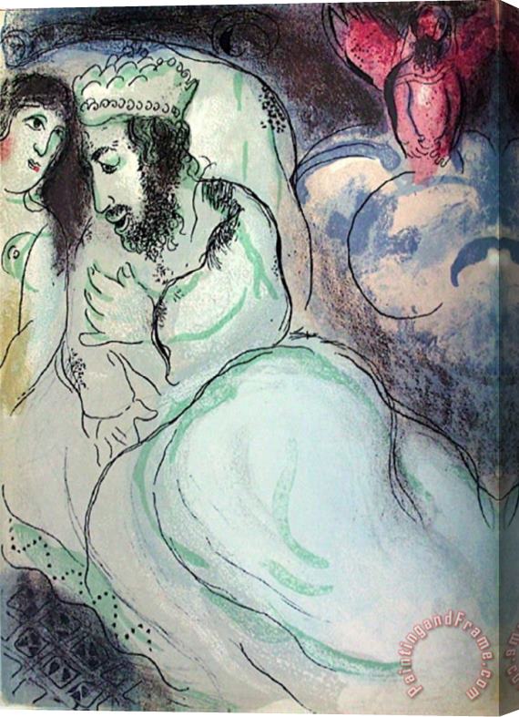 Marc Chagall Bible Sara Et Abimelech Stretched Canvas Painting / Canvas Art