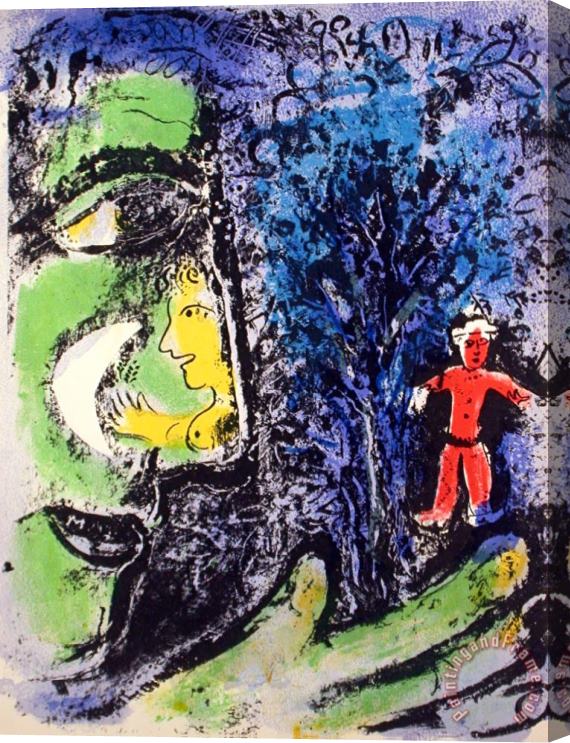 Marc Chagall Cl Le Profil Et L Enfant Rouge Stretched Canvas Painting / Canvas Art