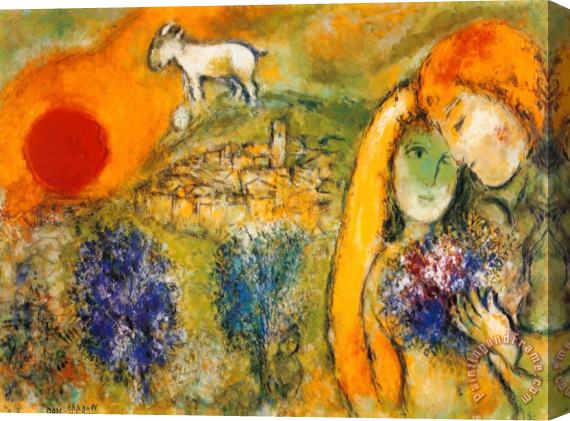 Marc Chagall Liebende in Vence Stretched Canvas Painting / Canvas Art