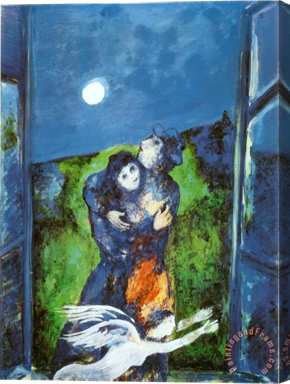 Marc Chagall Lovers in Moonlight Stretched Canvas Print / Canvas Art