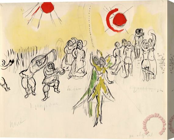 Marc Chagall Sketch for The Choreographer, for Aleko. (1942) Stretched Canvas Print / Canvas Art
