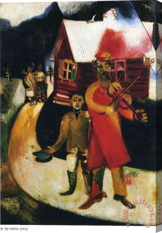 Marc Chagall The Fiddler 1914 Stretched Canvas Print / Canvas Art Marc Chagall The Fiddler 1914 Stretched Canvas Print / Canvas Art