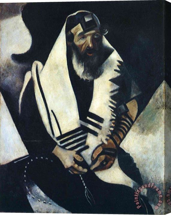 Marc Chagall The Praying Jew Rabbi of Vitebsk 1914 Stretched Canvas Painting / Canvas Art