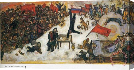 Marc Chagall The Revolution 1937 Stretched Canvas Painting / Canvas Art