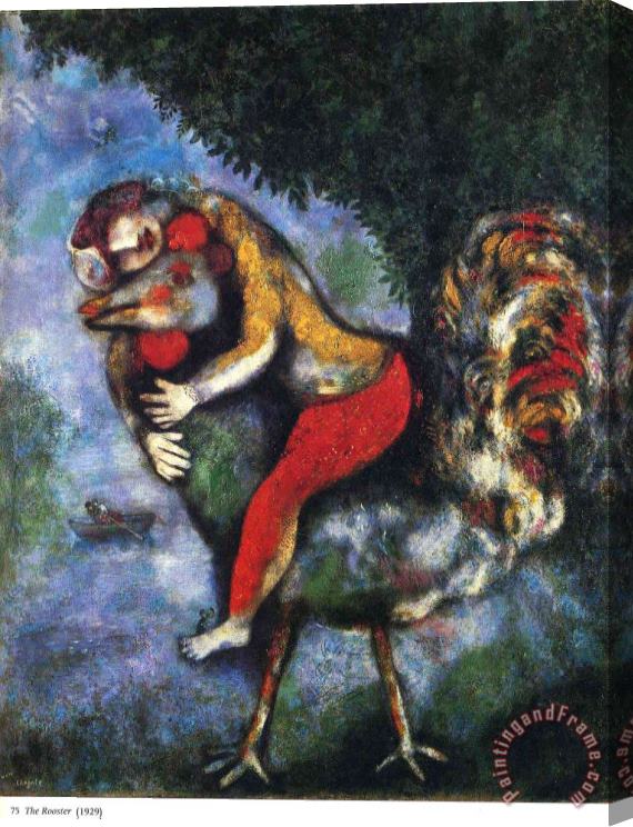 Marc Chagall The Rooster 1929 Stretched Canvas Painting / Canvas Art
