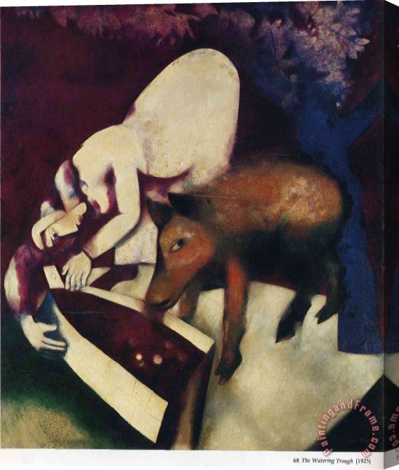 Marc Chagall The Watering Trough 1925 Stretched Canvas Painting / Canvas Art