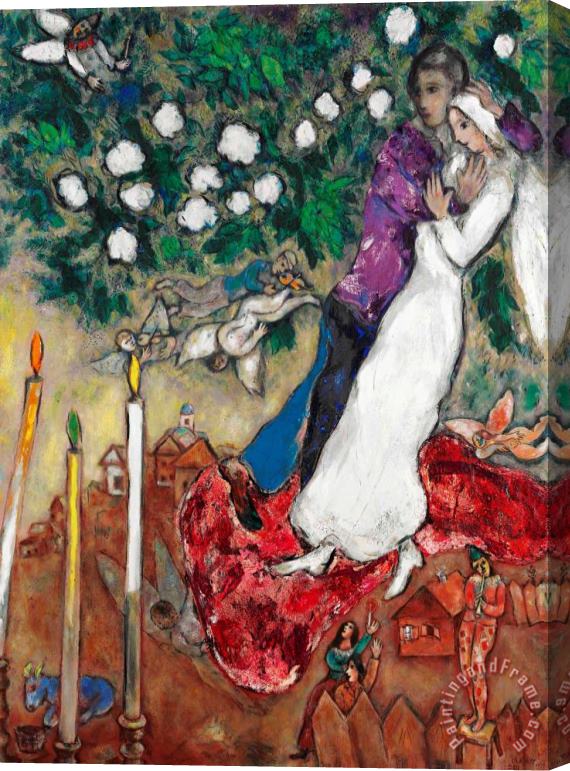 Marc Chagall Three Candles Stretched Canvas Painting / Canvas Art