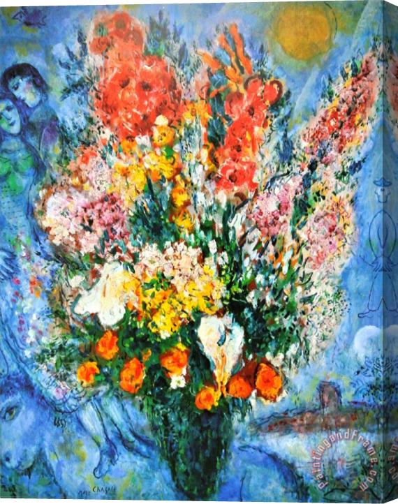 Marc Chagall Vase of Flowers Le Bouquet 1958 Stretched Canvas Print / Canvas Art