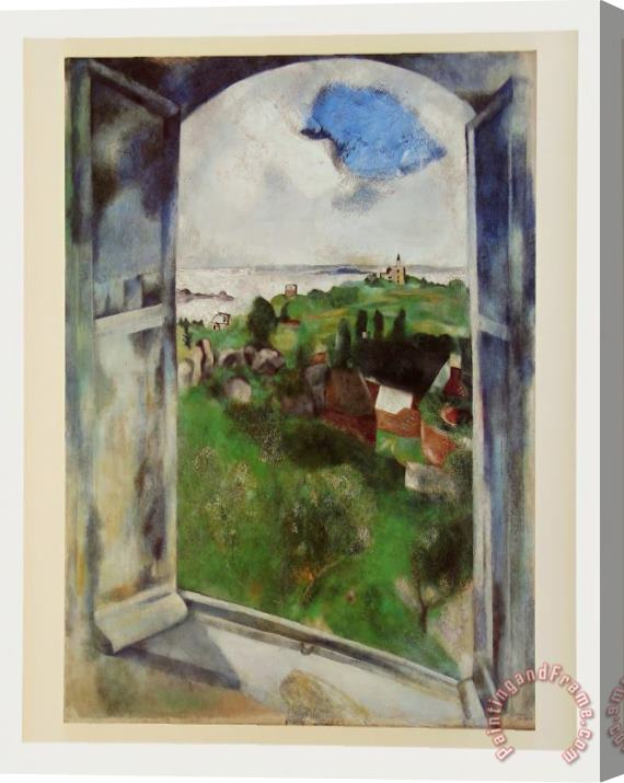 Marc Chagall Window with View on The Island Brehat C 1924 Stretched Canvas Painting / Canvas Art