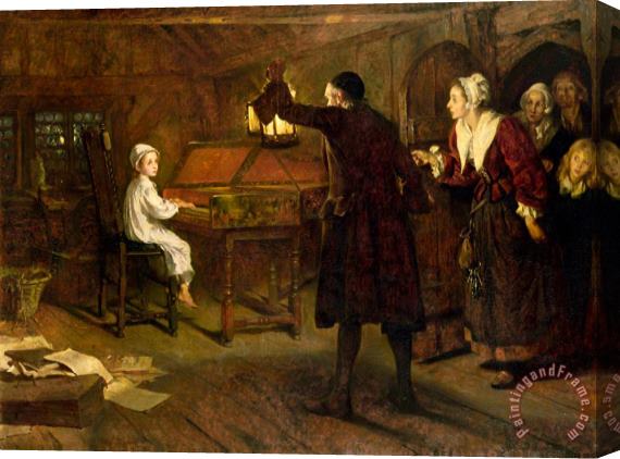 Margaret Isabel Dicksee The Child Handel Discovered by his Parents Stretched Canvas Print / Canvas Art