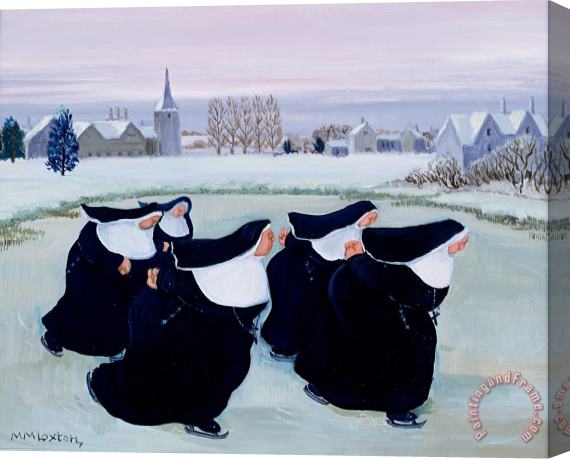 Margaret Loxton Winter at the Convent Stretched Canvas Print / Canvas Art