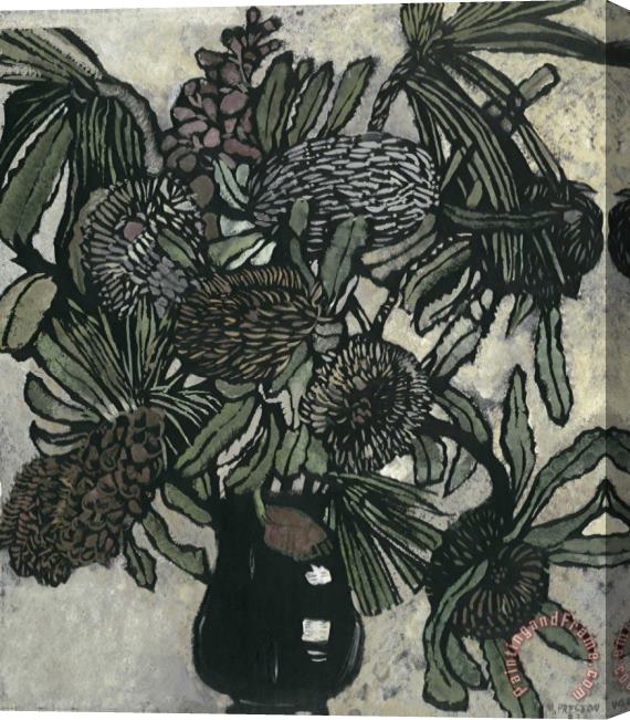 Margaret Preston Banksia in Jug Stretched Canvas Print / Canvas Art