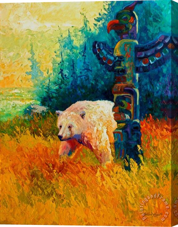 Marion Rose Kindred Spirits - Kermode Spirit Bear Stretched Canvas Print / Canvas Art