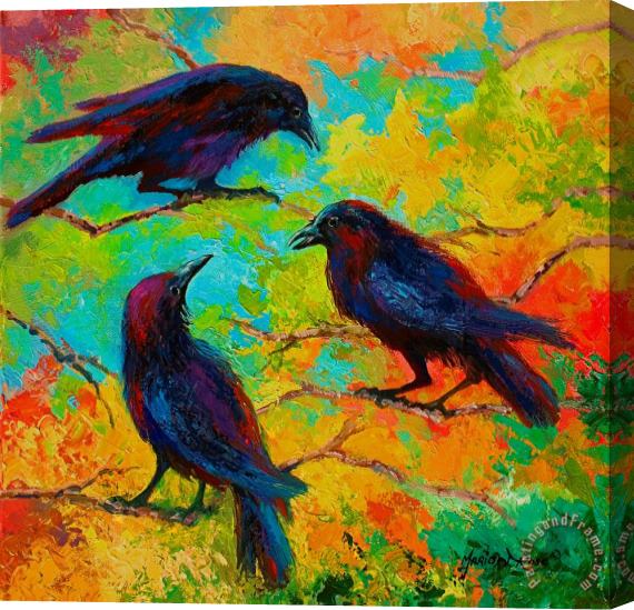 Marion Rose Roundtable Discussion - Crows Stretched Canvas Painting / Canvas Art