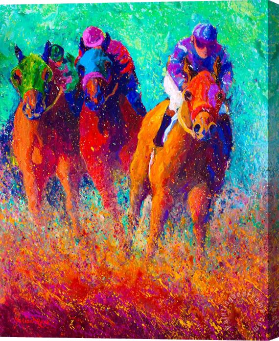 Marion Rose Thundering Hooves Stretched Canvas Painting / Canvas Art