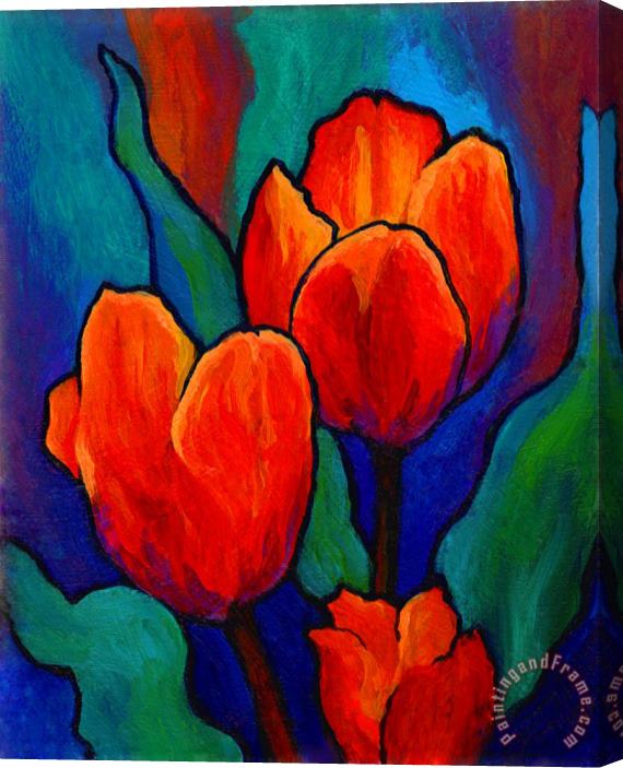 Marion Rose Tulip Trio Stretched Canvas Painting / Canvas Art