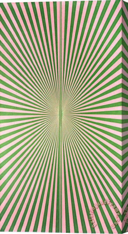 Mark Grotjahn Untitled (blush Pink And Kelly Green Butterfly 45.13) Stretched Canvas Print / Canvas Art