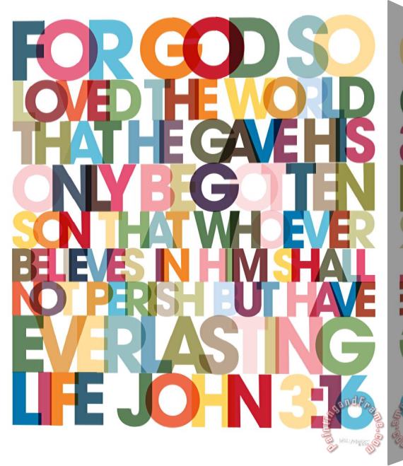Mark Lawrence John 3 16 Versevisions Poster Stretched Canvas Print / Canvas Art