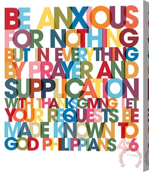 Mark Lawrence Philippians 4 6 Versevisions Wall Art Poster Stretched Canvas Print / Canvas Art