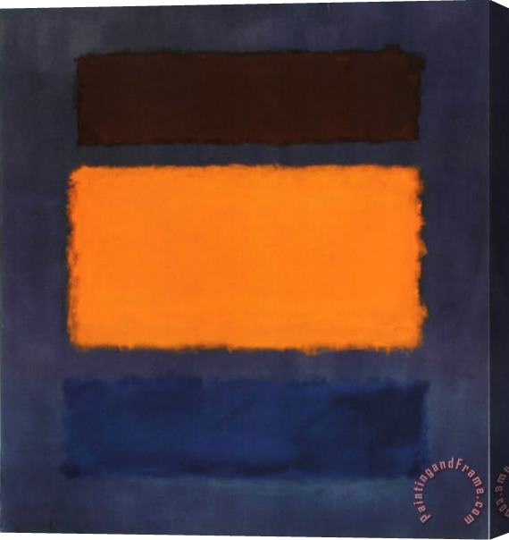 Mark Rothko Untitled Brown And Orange on Maroon Stretched Canvas Painting / Canvas Art