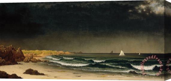 Martin Johnson Heade Approaching Storm Beach Near Newport Stretched Canvas Print / Canvas Art