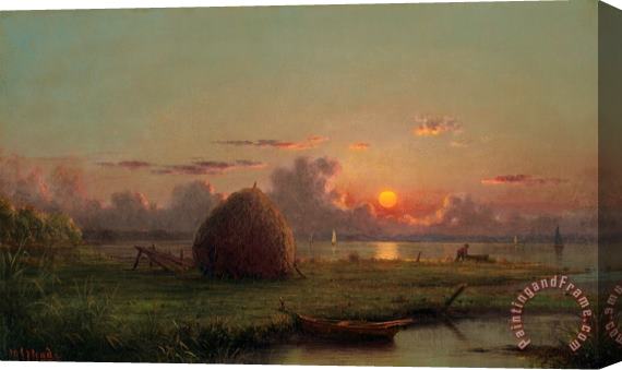Martin Johnson Heade Haystack at Sunset, 1861 Stretched Canvas Painting / Canvas Art