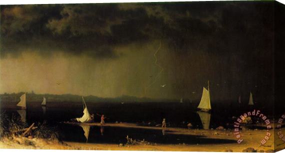 Martin Johnson Heade Thunder Storm on Narragansett Bay Stretched Canvas Painting / Canvas Art