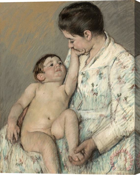 Mary Cassatt A Caress Stretched Canvas Painting / Canvas Art