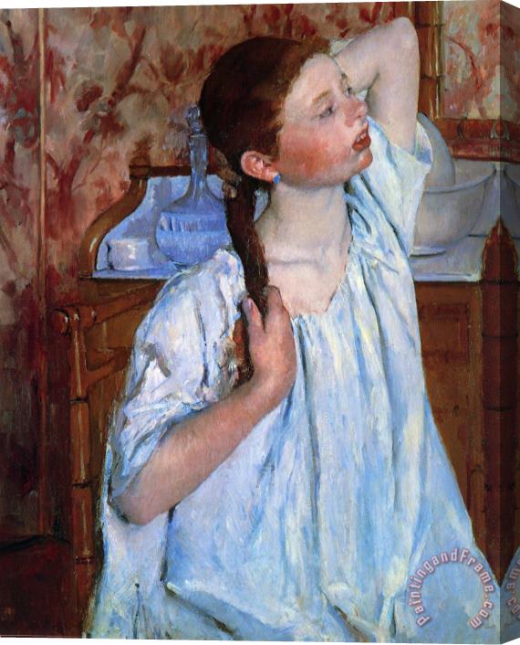 Mary Cassatt Girl Arranging Her Hair Stretched Canvas Painting / Canvas Art