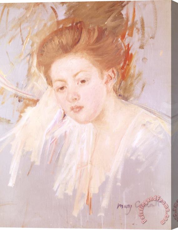 Mary Cassatt Head of a Young Girl (pastel on Paper) Stretched Canvas Painting / Canvas Art