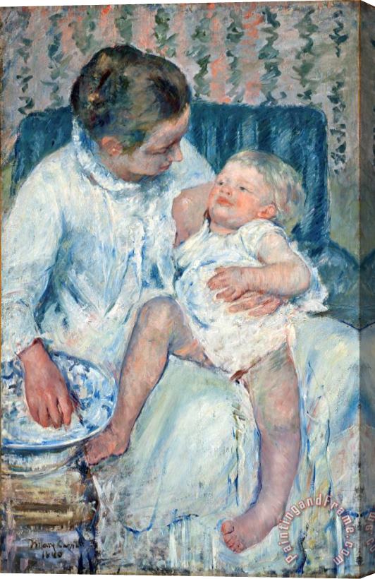 Mary Cassatt Mother About to Wash Her Sleepy Child Stretched Canvas Print / Canvas Art