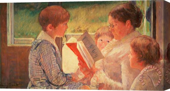Mary Cassatt Mrs Cassatt Reading to Her Grandchildren Stretched Canvas Print / Canvas Art