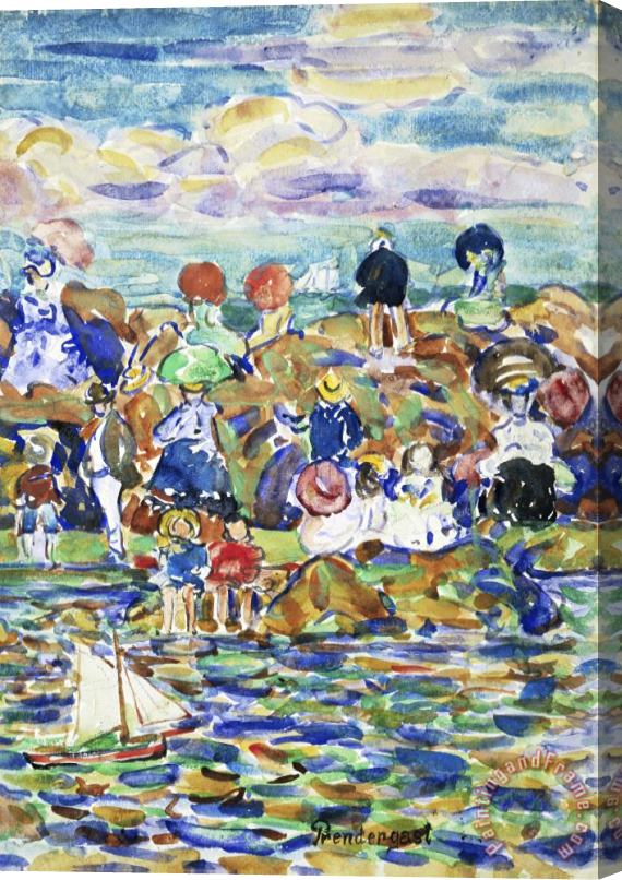 Maurice Brazil Prendergast Idlers on The Beach Stretched Canvas Painting / Canvas Art