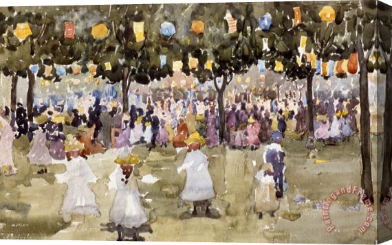 Maurice Prendergast Central Park New York City July Fourth Stretched Canvas Print / Canvas Art