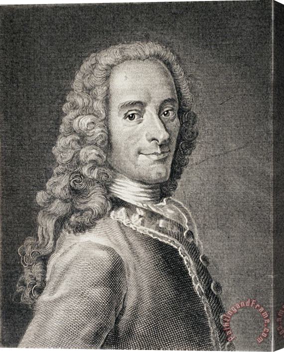 Maurice-Quentin de La Tour Francois Marie Arouet De Voltaire (1694 1778) Stretched Canvas Print / Canvas Art